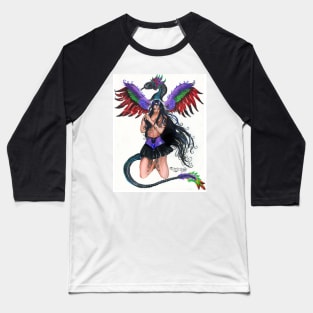 Girl with Dragon Baseball T-Shirt